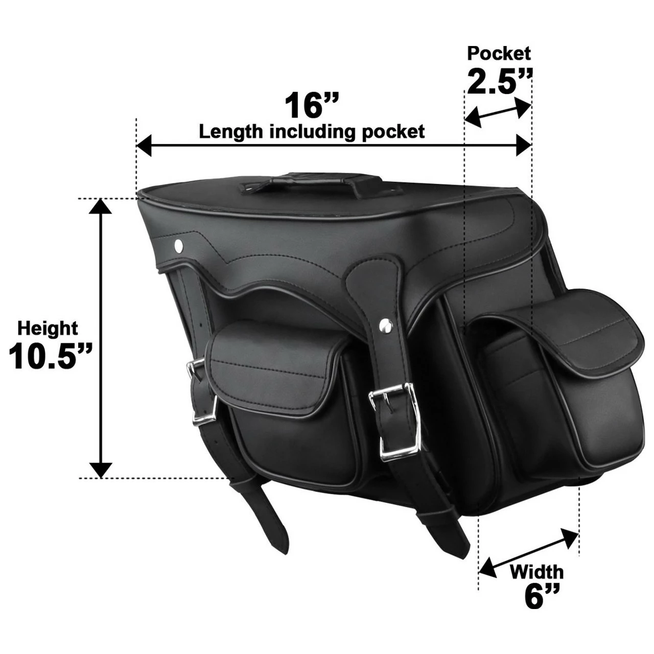 Jafrum VS234 Black Motorcycle Saddlebags For Honda Yamaha Kawasaki Indian And Harley Davidson Motorcycles - Image 2