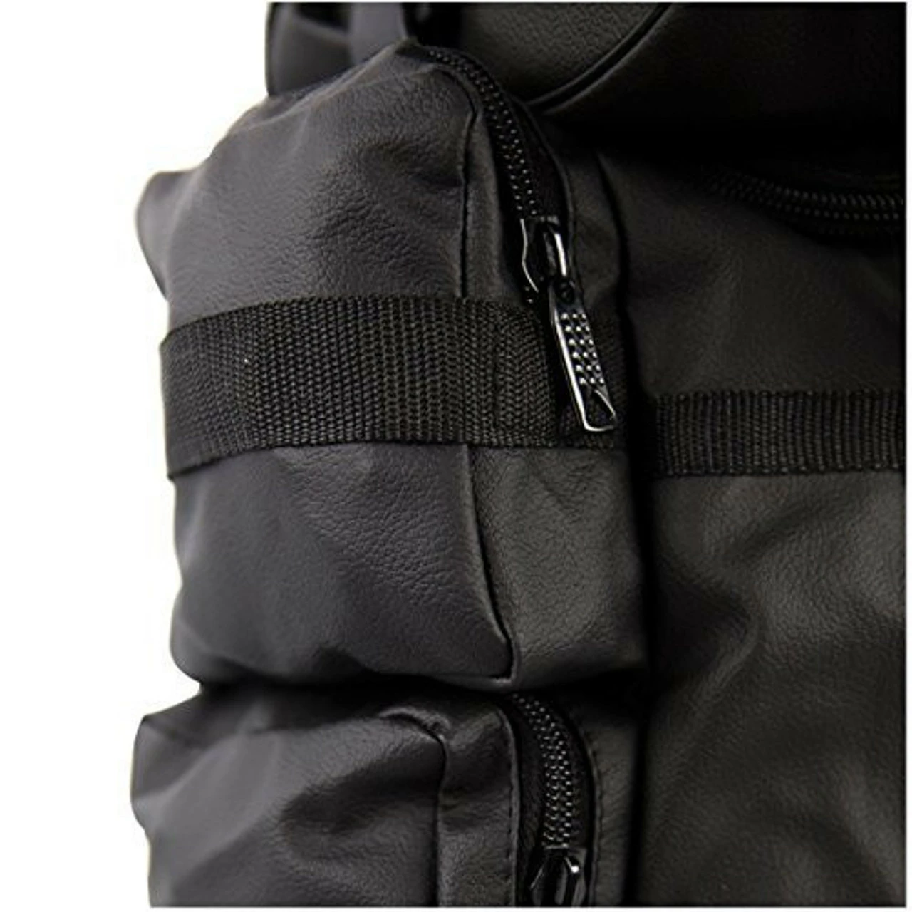 Jafrum Black Expandable Motorcycle Textile Luggage Travel Backpack Rucksack Sissy Bar Bag - Image 4