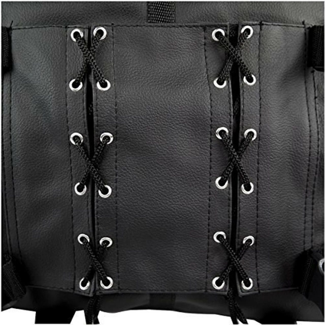 Jafrum Black Expandable Motorcycle Textile Luggage Travel Backpack Rucksack Sissy Bar Bag - Image 3