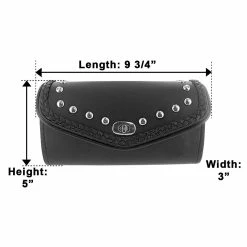 Vance WS14 Black Braid And Studs Motorcycle Windshield Bag