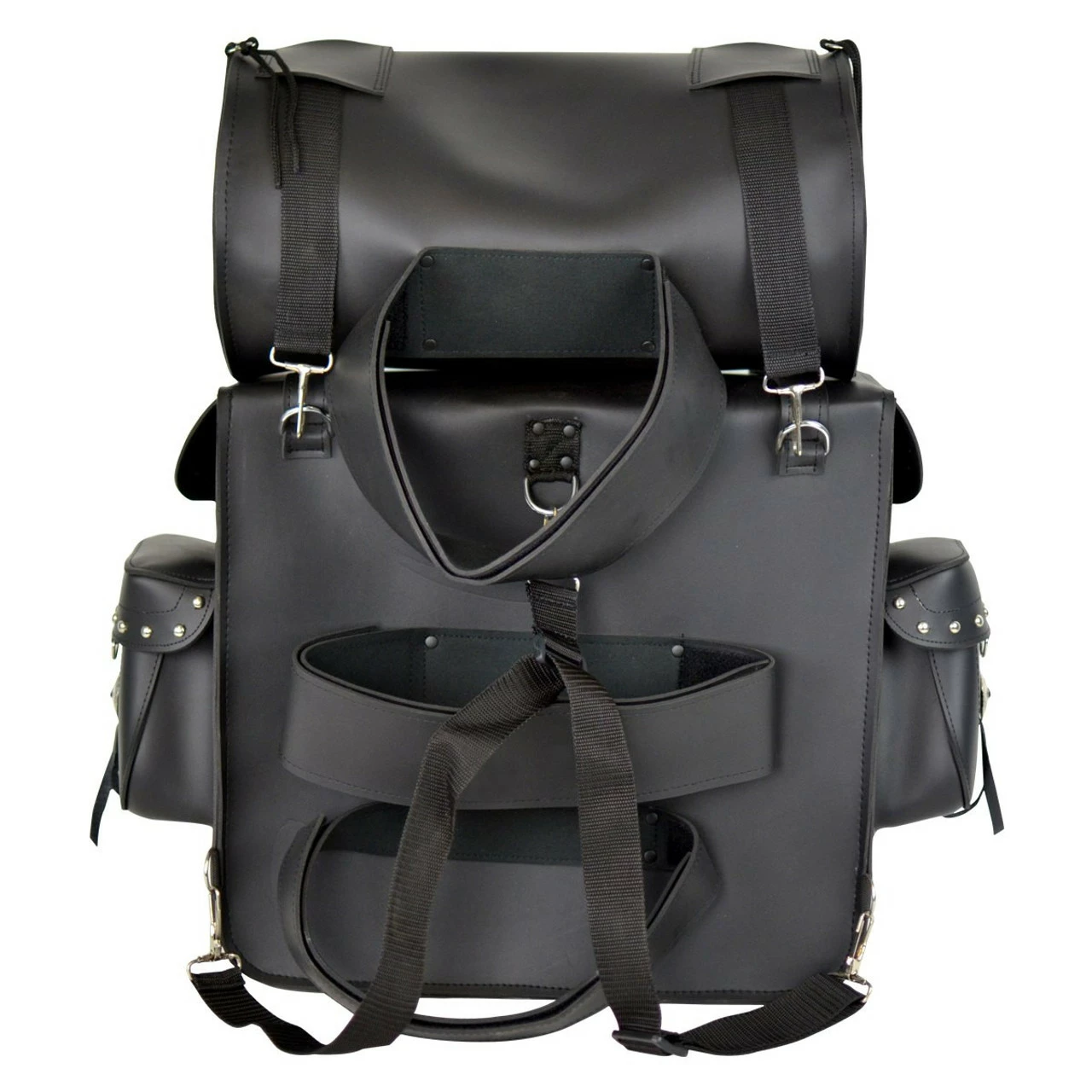 Vance SB2 Studs Black Large Biker Motorcycle Travel Luggage Sissy Bar Bag