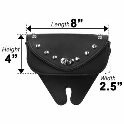 Vance WS22 Black Small Studded Single Pocket Motorcycle Windshield Mount Bag