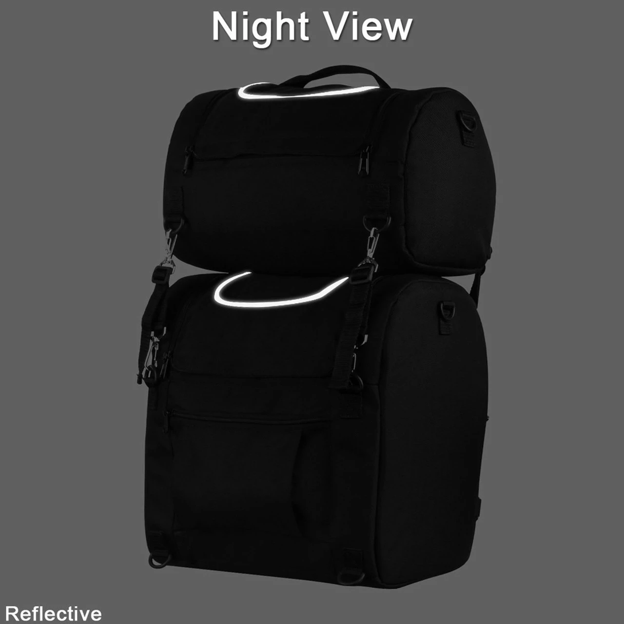 Vance VS1355 Black Nylon Large Heavy Duty Motorcycle Sissy Bar Bag - Image 6