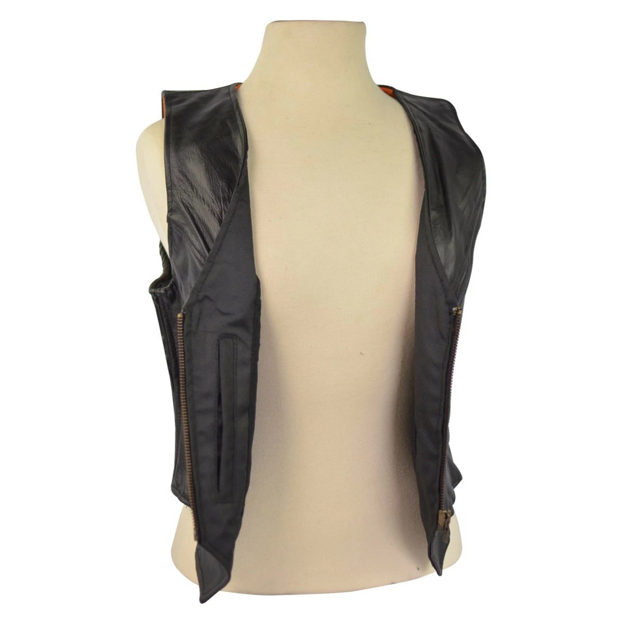 Women's Leather Vest With Stretchable Sides - Image 5