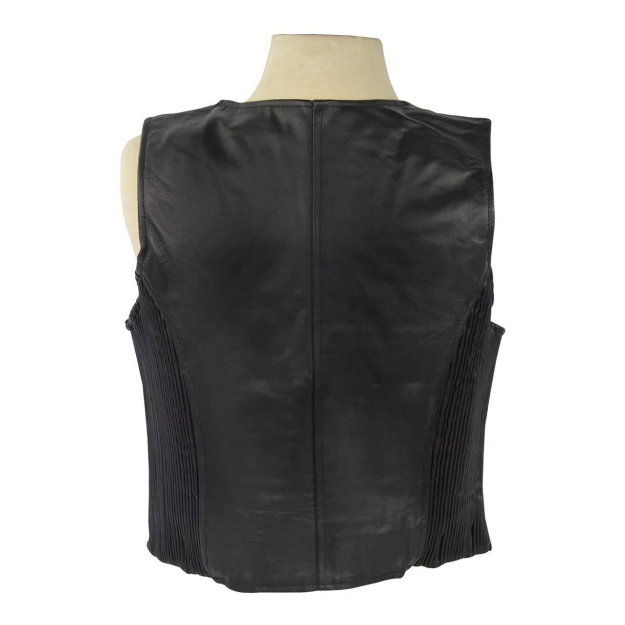 Women's Leather Vest With Stretchable Sides - Image 3