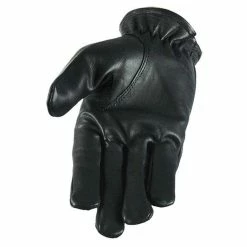 Vance GL2083 Womens Summer Black Cowhide Leather Motorcycle Gloves