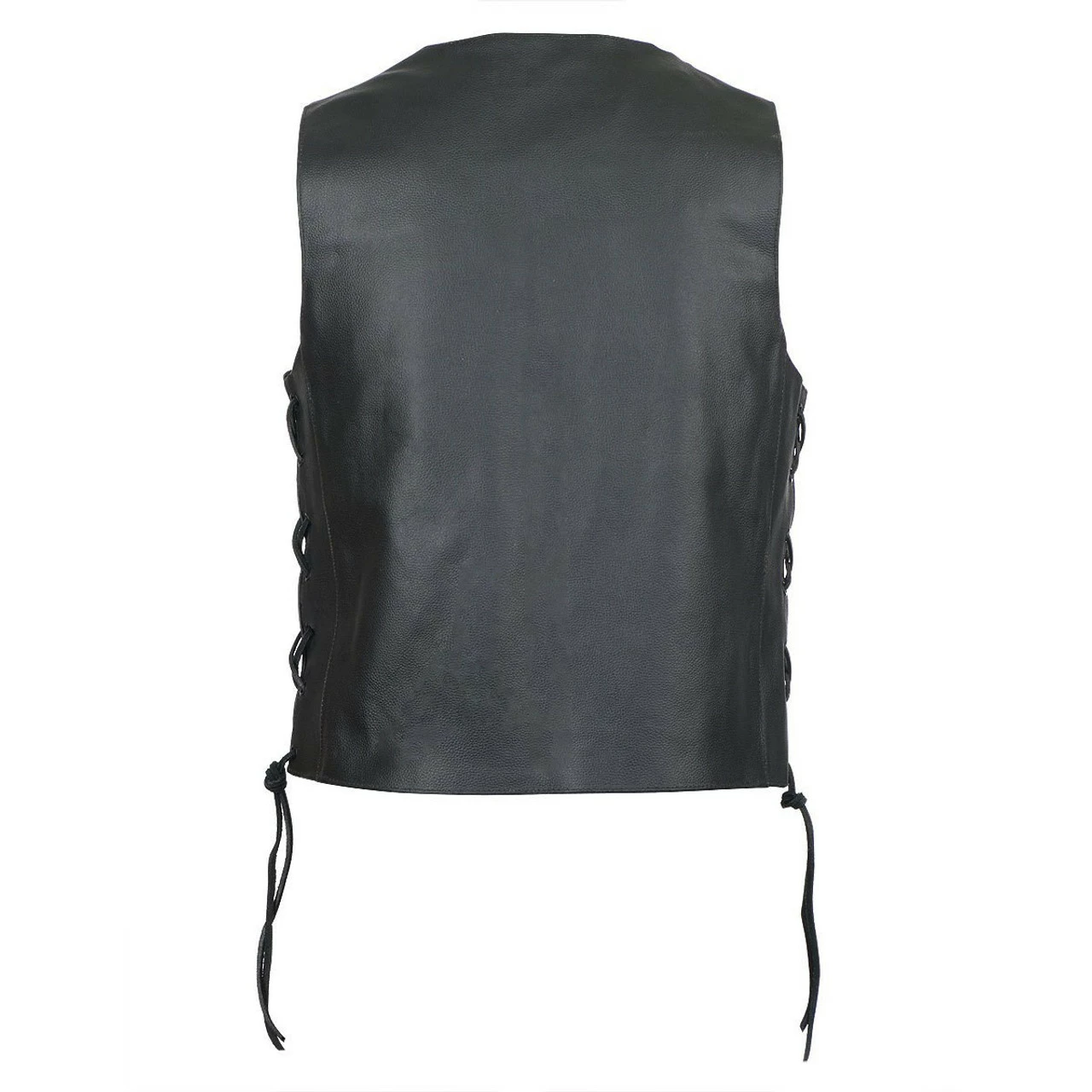 Jafrum MV106 Mens Black Concealed Carry Ten Pocket Leather Vest - Image 2