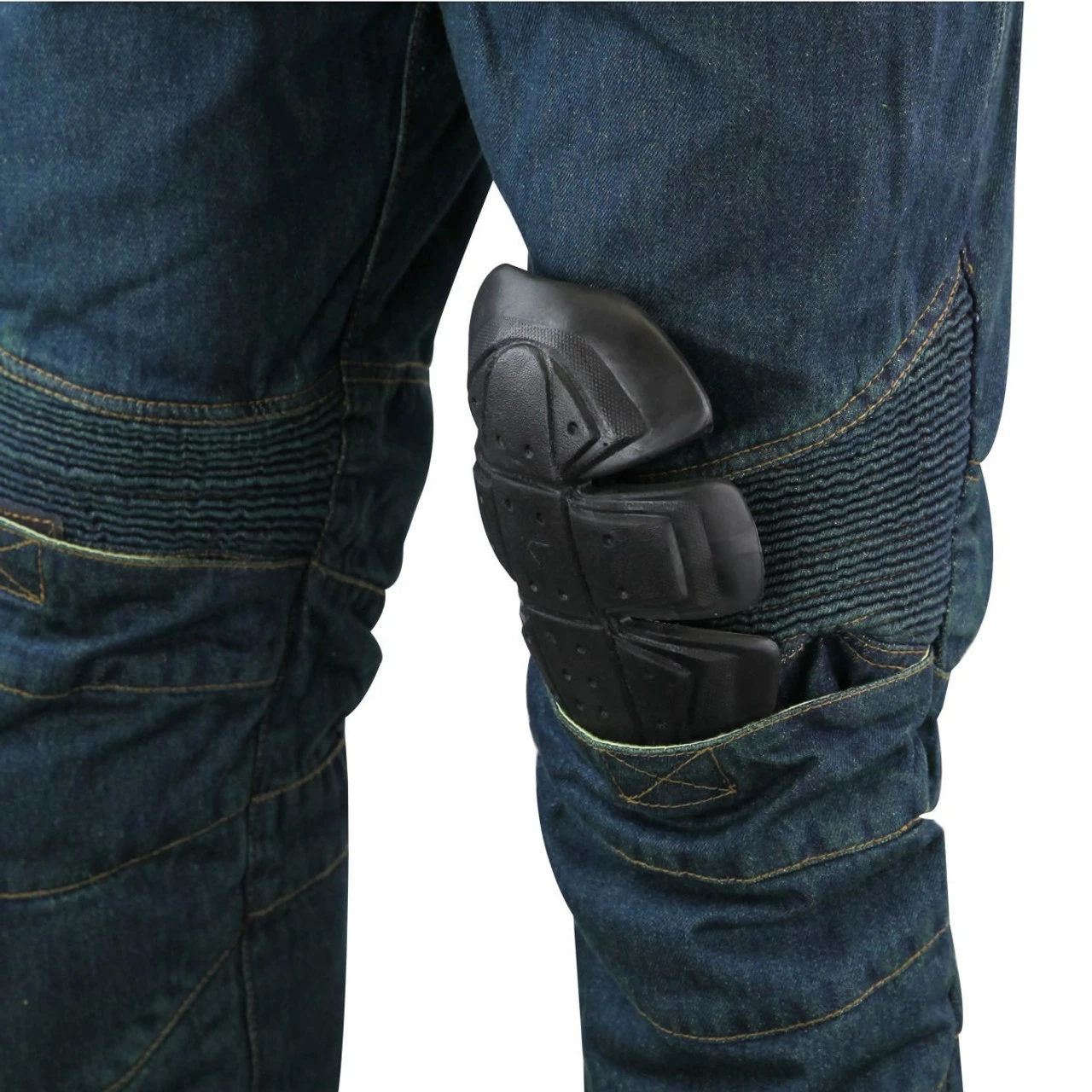 Womens Denim Motorcycle Pants With CE Armor - Image 2