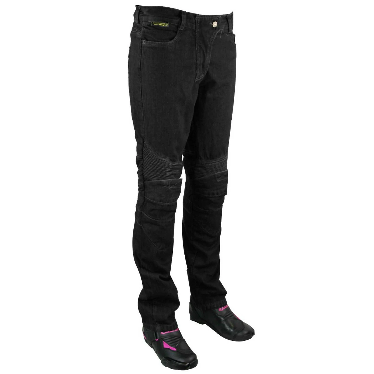 Womens Denim Motorcycle Pants With CE Armor - Image 3