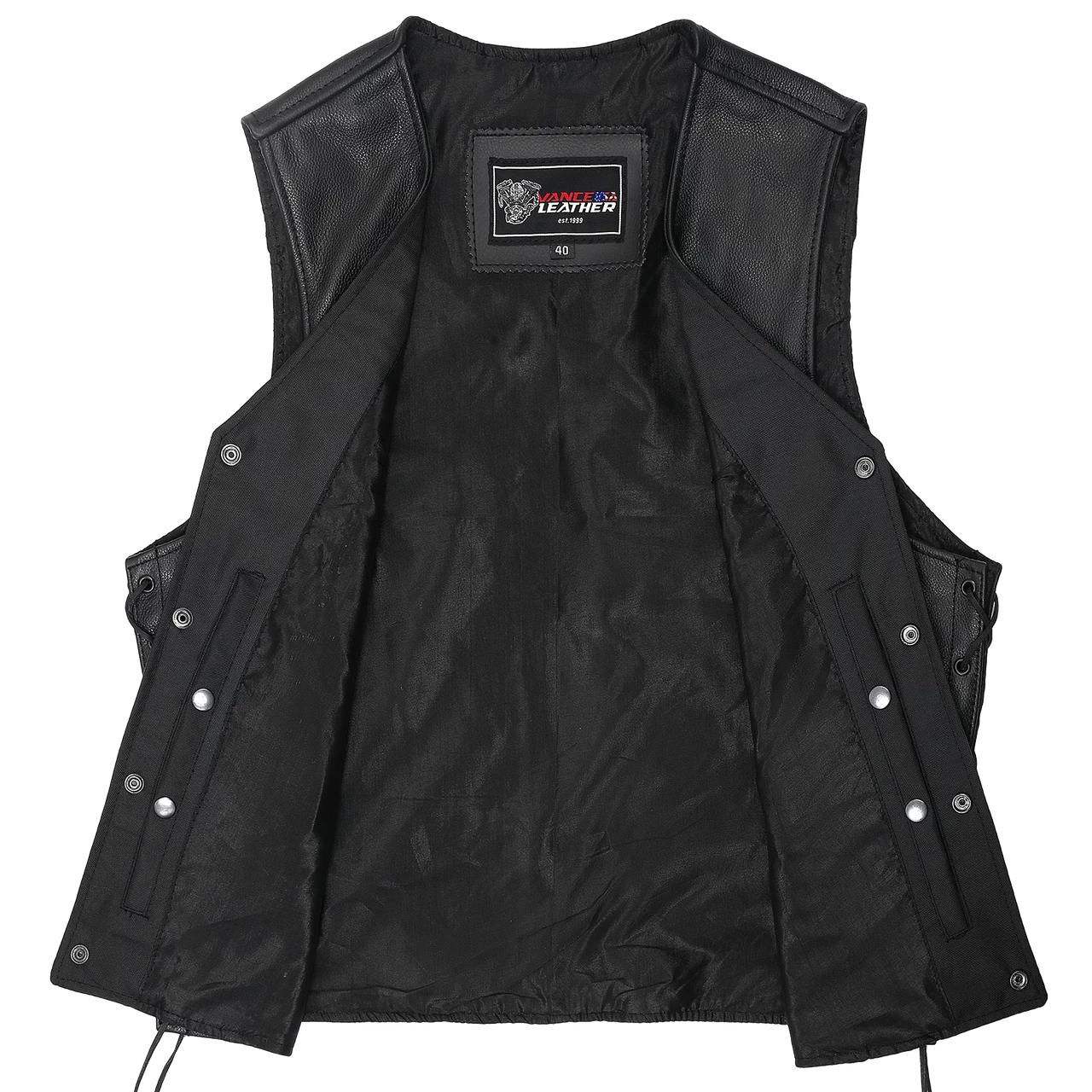 Vance Leather VL940 Gambler Style Premium Cowhide Leather Vest - Image 5