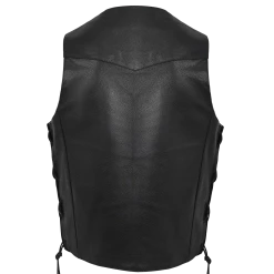 Vance VL922S Men's Black Side Laces Leather Biker Motorcycle Vest -100 Percent Shop 1490397 30162.1662114648