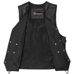 Vance VL922S Men's Black Side Laces Leather Biker Motorcycle Vest -100 Percent Shop 1490399 16309.1662114652