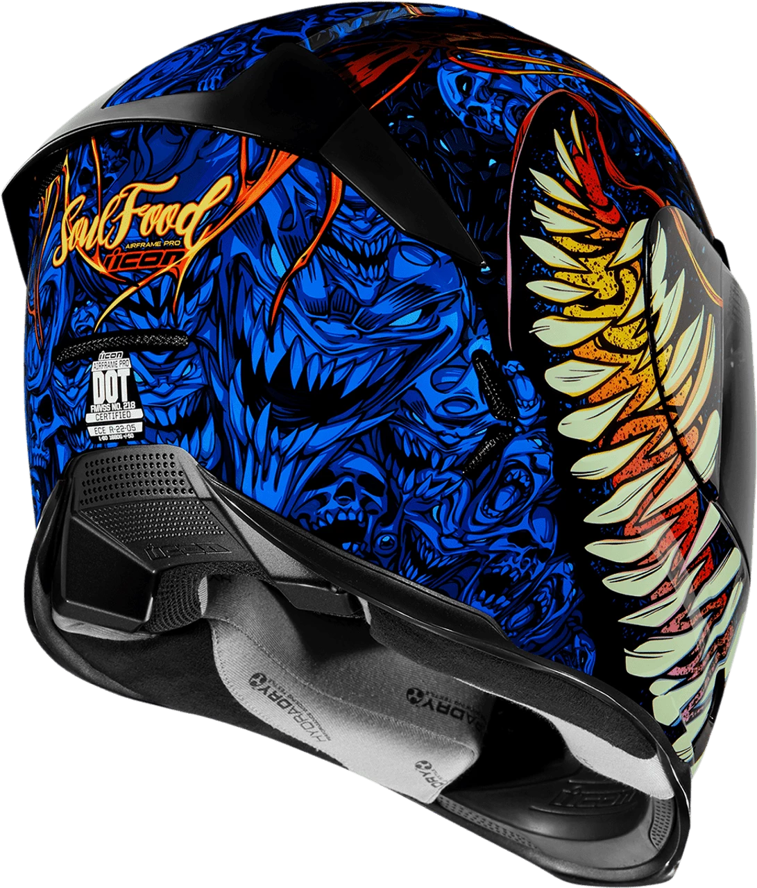 Icon Airframe Pro Soul Food Motorcycle Helmet 4 Icon Airframe Pro Soul Food Motorcycle Helmet - Image 2