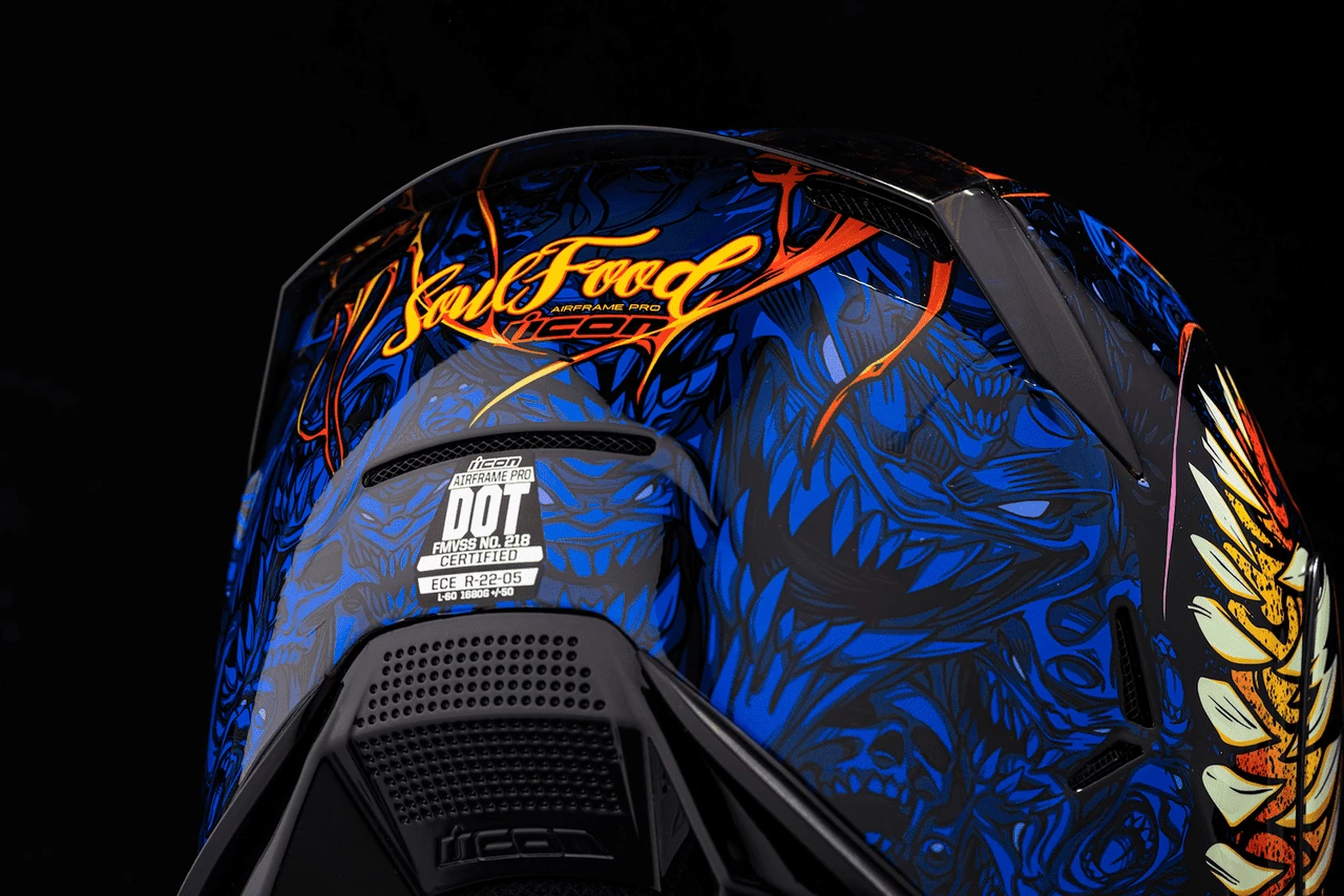 Icon Airframe Pro Soul Food Motorcycle Helmet 10 Icon Airframe Pro Soul Food Motorcycle Helmet - Image 8