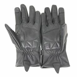 Vance VL416 Women's Premium Waxed Leather Motorcycle Gloves With White Stitching