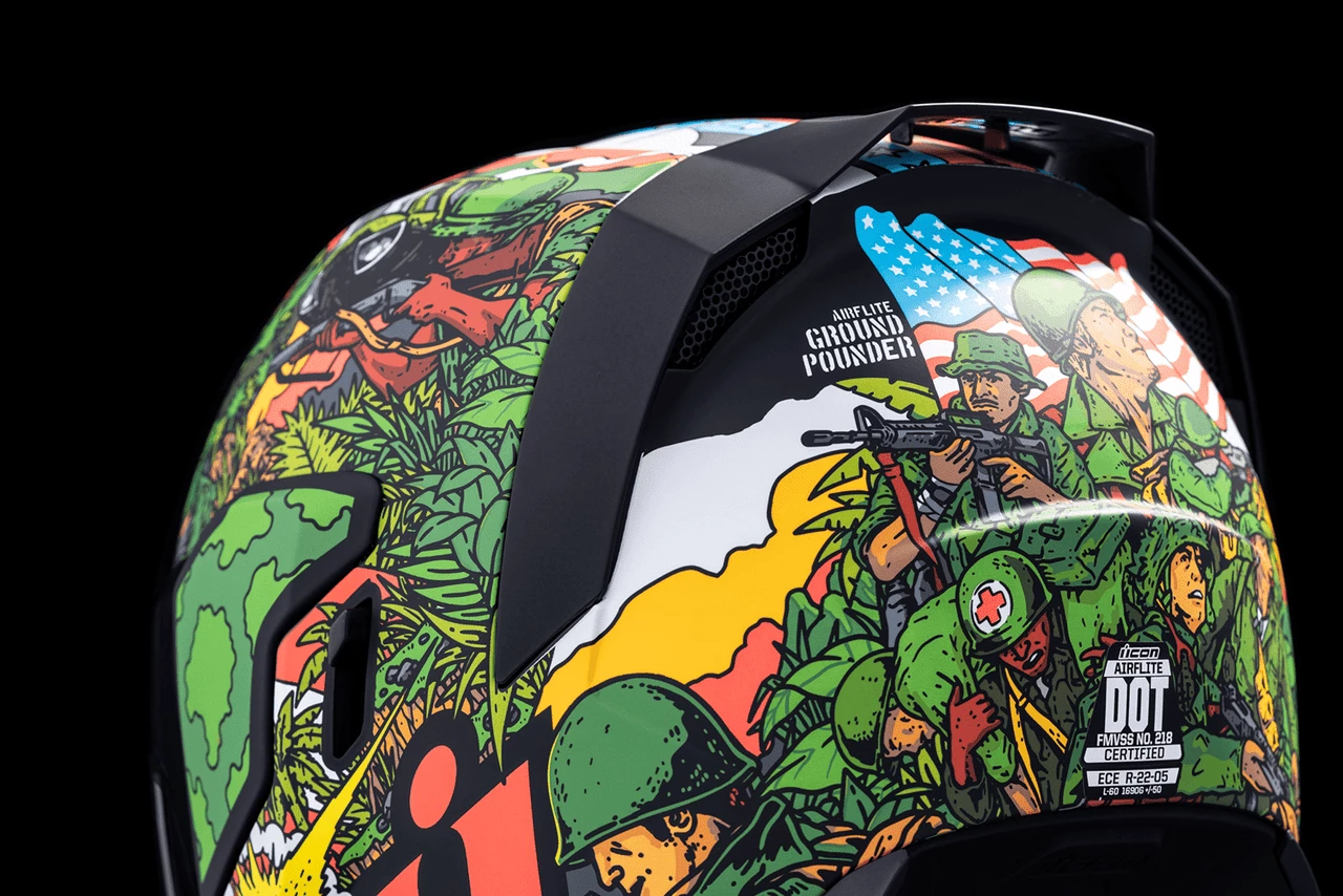 Icon Airflite Ground Pounder GP23 Full Face Motorcycle Helmet 10 Icon Airflite Ground Pounder GP23 Full Face Motorcycle Helmet - Image 8
