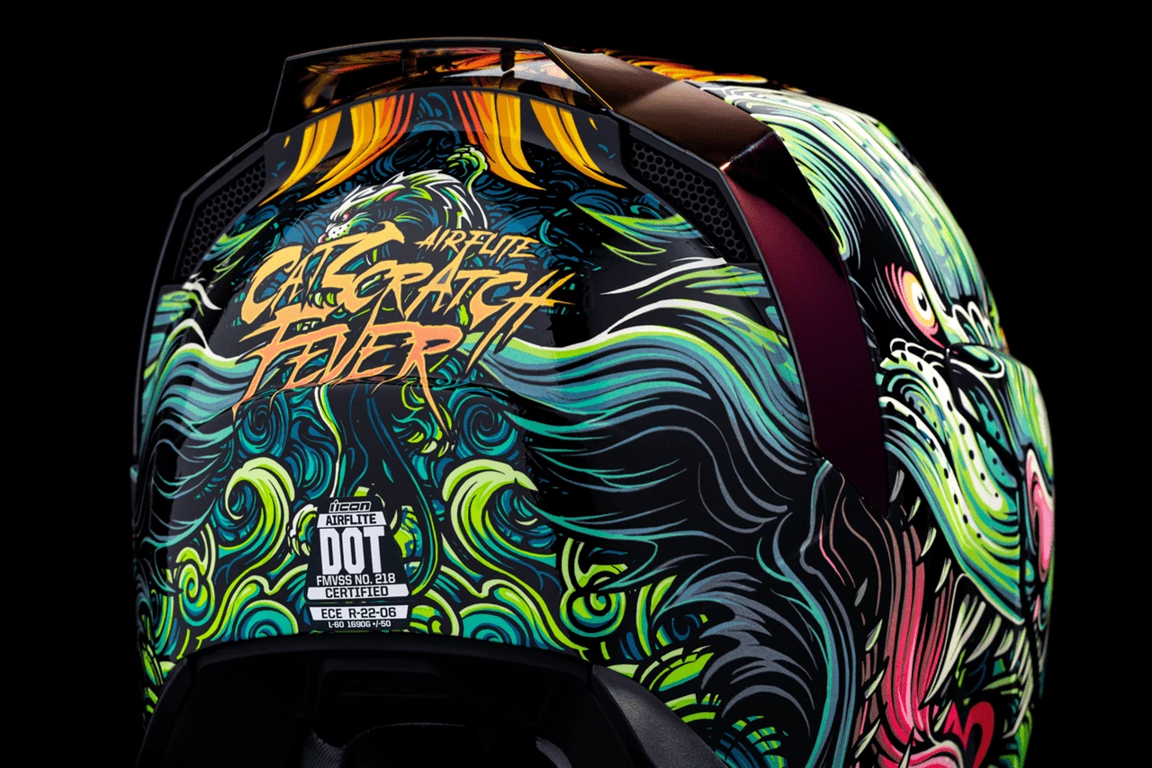 Icon Airflite Cat Scratch Fever Motorcycle Helmet 7 Icon Airflite Cat Scratch Fever Motorcycle Helmet - Image 5