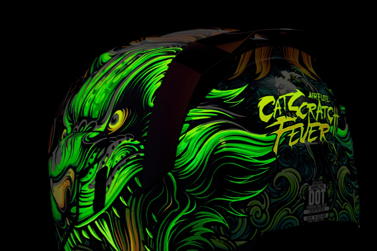 Icon Airflite Cat Scratch Fever Motorcycle Helmet 8 Icon Airflite Cat Scratch Fever Motorcycle Helmet - Image 6