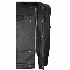 High Mileage HMM919 Mens Black Premium Cowhide Leather SOA Style Club Vest With Quick Access Conceal Carry Pocket 12 High Mileage HMM919 Mens Black Premium Cowhide Leather SOA Style Club Vest With Quick Access Conceal Carry Pocket -100 Percent Shop 24848 05430.1661286526
