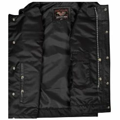 High Mileage HMM919 Mens Black Premium Cowhide Leather SOA Style Club Vest With Quick Access Conceal Carry Pocket 11 High Mileage HMM919 Mens Black Premium Cowhide Leather SOA Style Club Vest With Quick Access Conceal Carry Pocket -100 Percent Shop 24852 77176.1661286530