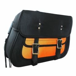 Vance VS260 Black Textile Motorcycle Saddlebags For Honda Yamaha Kawasaki Indian And Harley Davidson Motorcycles