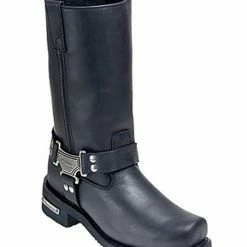 Mens Milwaukee Motorcycle Clothing Company MMCC Classic Harness Motorbike Biker Riding Black Leather Boots -100 Percent Shop 32286 87901.1661286156