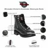 Womens Milwaukee Motorcycle Clothing Company MMCC Accelerator Motorbike Biker Riding Black Leather Boots -100 Percent Shop 32337 16377.1661286419