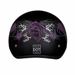 Daytona Women's Skull Cap Purple Rose Half Helmet 8 Daytona Women's Skull Cap Purple Rose Half Helmet -100 Percent Shop 34704 39568.1661286288