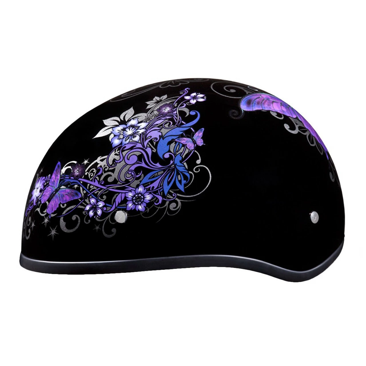 Daytona Women's Skull Cap Butterfly Half Helmet 4 Daytona Women's Skull Cap Butterfly Half Helmet - Image 2