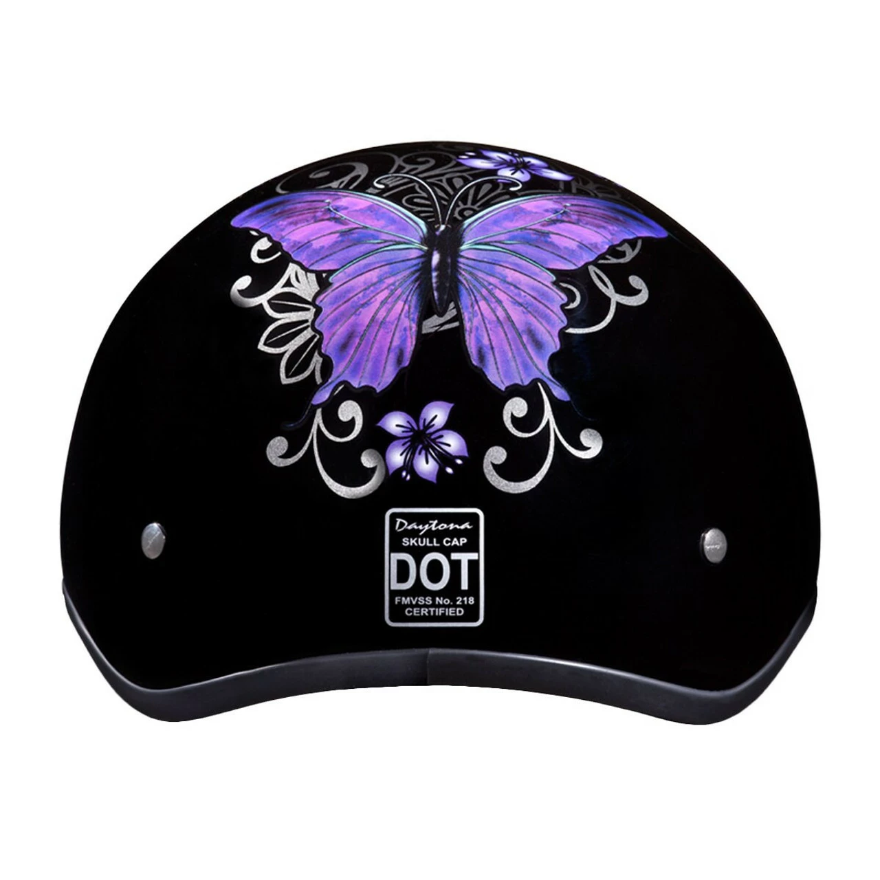 Daytona Women's Skull Cap Butterfly Half Helmet 5 Daytona Women's Skull Cap Butterfly Half Helmet - Image 3