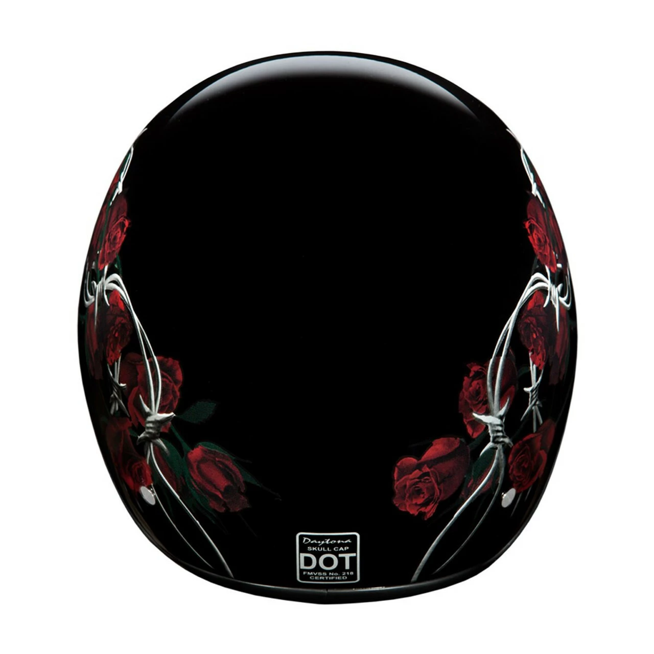 Daytona Women's Skull Cap Barbed Roses Half Helmet 5 Daytona Women's Skull Cap Barbed Roses Half Helmet - Image 3