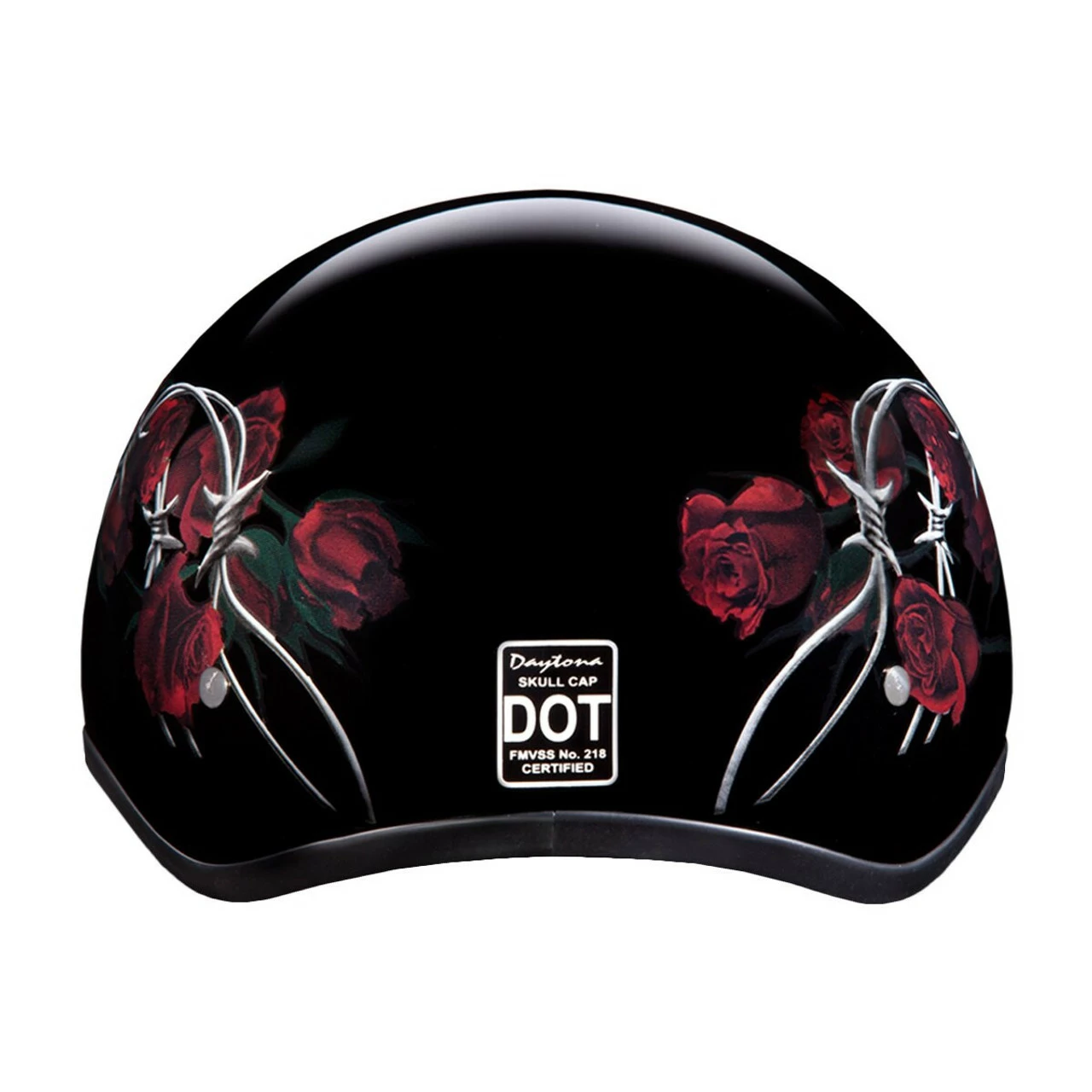 Daytona Women's Skull Cap Barbed Roses Half Helmet 6 Daytona Women's Skull Cap Barbed Roses Half Helmet - Image 4
