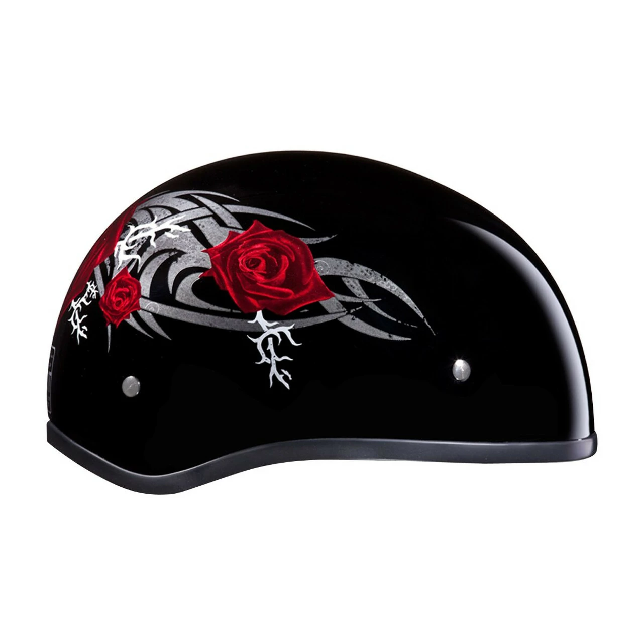 Daytona Skull Cap Rose Half Helmet 4 Daytona Skull Cap Rose Half Helmet - Image 2