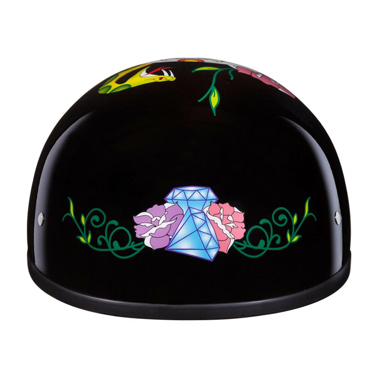 Daytona Skull Cap Diamond Skull Half Helmet 3 Daytona Skull Cap Diamond Skull Half Helmet