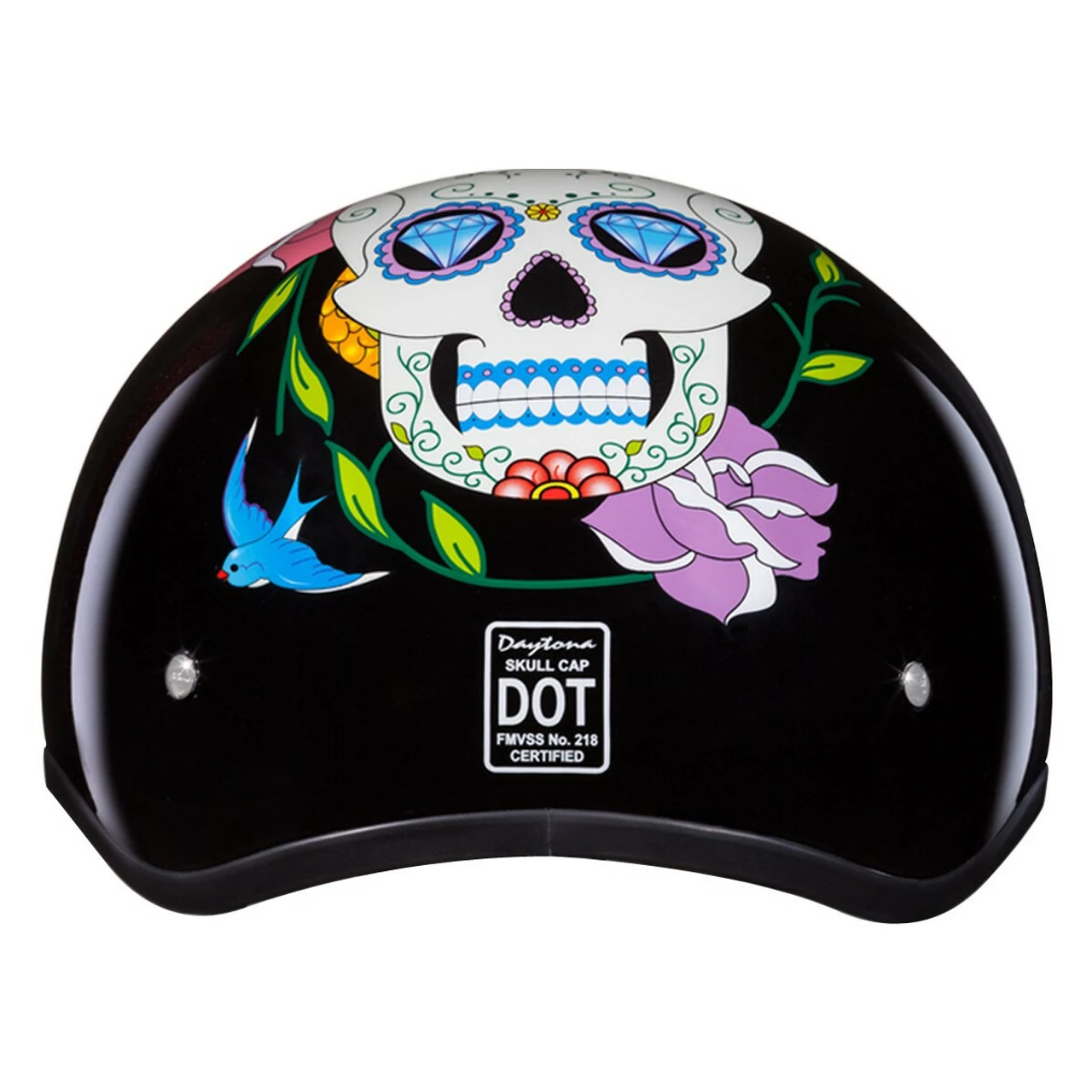 Daytona Skull Cap Diamond Skull Half Helmet 6 Daytona Skull Cap Diamond Skull Half Helmet - Image 4