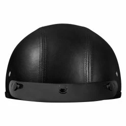 Alternative view of Daytona Skull Cap Leather Half Helmet With Peak Visor