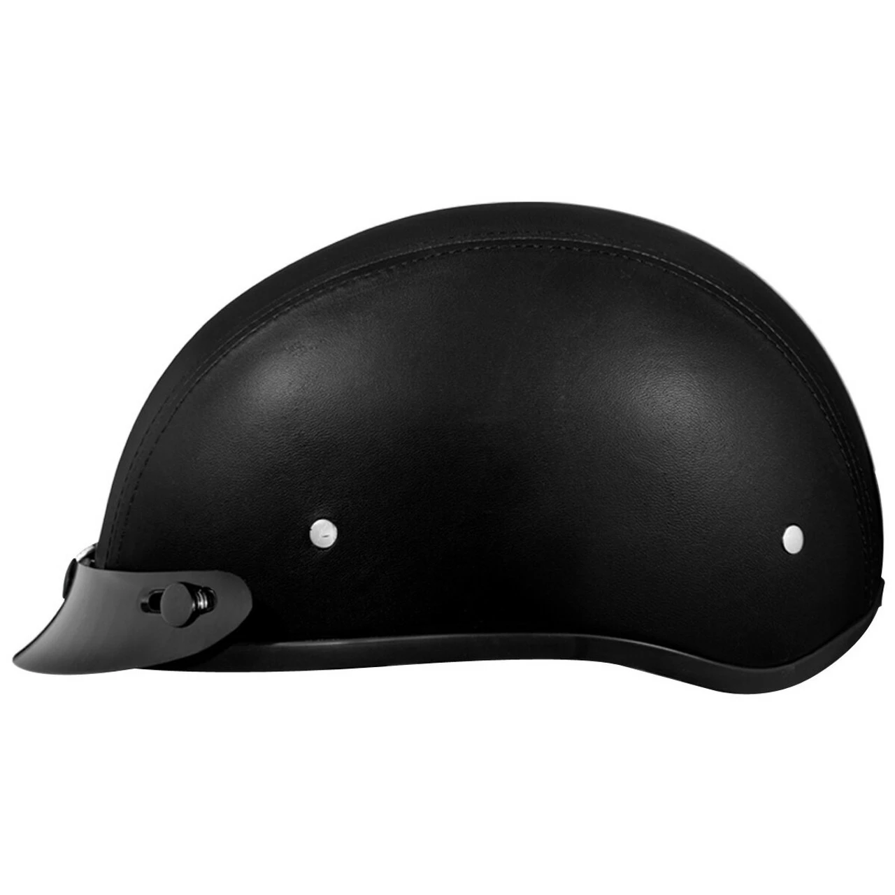 Daytona Skull Cap Leather Half Helmet With Peak Visor 3 Daytona Skull Cap Leather Half Helmet With Peak Visor