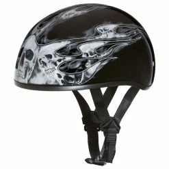 Alternative view of Daytona Skull Cap Skull Flames Half Helmet