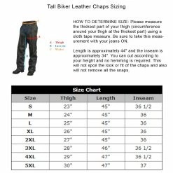 Tall Biker Leather Chaps