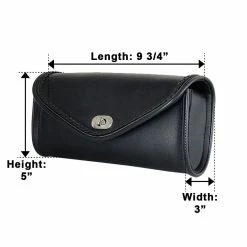 Vance VS184 Black Braided Motorcycle Windshield Bag For Indian Honda Yamaha Kawasaki And Harley Davidson Motorcycles