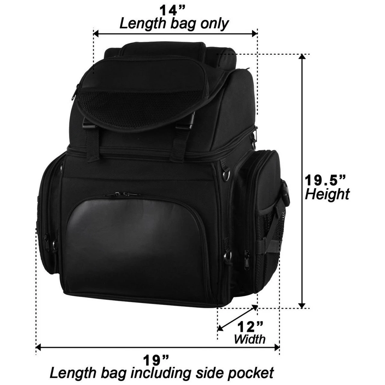 Vance VS345 Black Nylon Deluxe Motorcycle Luggage Travel Touring Bag Sissybar Bag 3 Vance VS345 Black Nylon Deluxe Motorcycle Luggage Travel Touring Bag Sissybar Bag