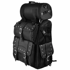 Vance VS34 Black Plain And Studded Large Heavy Duty Deluxe Motorcycle Luggage Travel Sissy Bar Bag 16 Vance VS34 Black Plain And Studded Large Heavy Duty Deluxe Motorcycle Luggage Travel Sissy Bar Bag -100 Percent Shop 37080 03288.1661286427