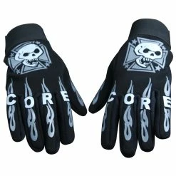 Vance VL450 Mens Black Suede Palm And Skull Design Mechanic Gloves