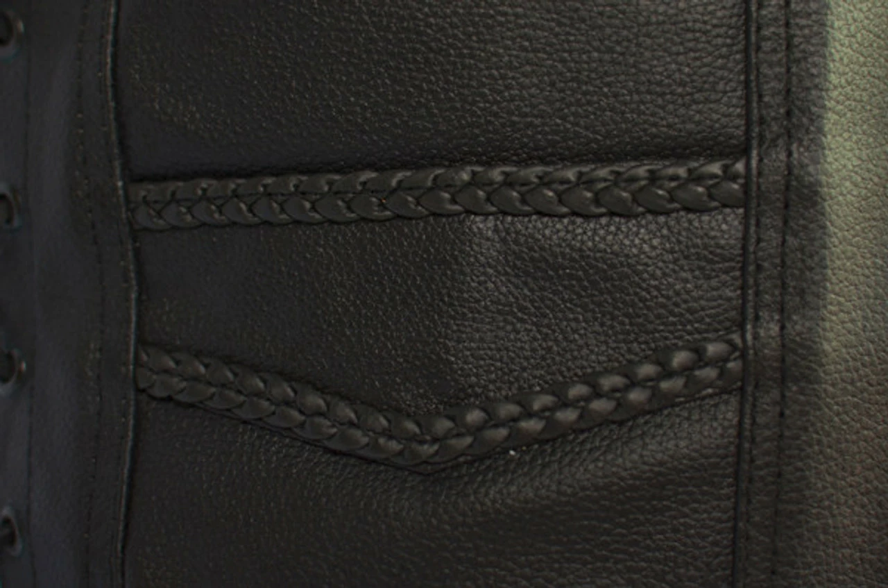 Vance VL923 Men's Black Premium Cowhide Leather Biker Motorcycle Vest - Image 5