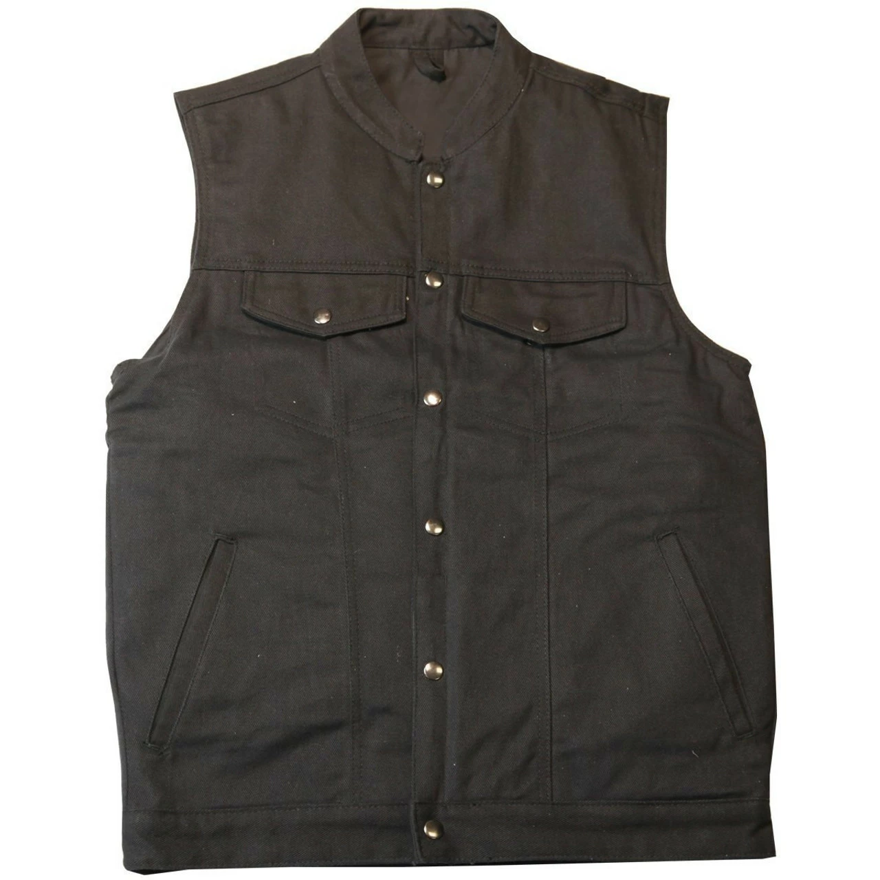 Vance VB920 Mens Black Heavy Duty Concealed Carry Denim Motorcycle Vest 6 Vance VB920 Mens Black Heavy Duty Concealed Carry Denim Motorcycle Vest - Image 4