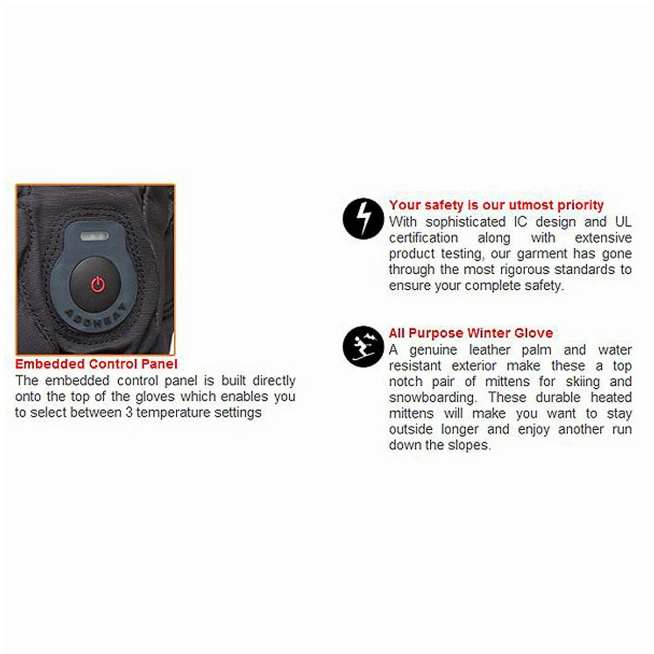 Venture Heat Epic 2.0 Battery Heated Motorcycle Mittens - Image 3