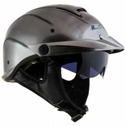 Alternative view of LS2 Rebellion Brushed Alloy Half Helmet