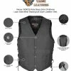 Vance VK902S Kids Boys Girls Childrens Lace Side Biker Motorcycle Style Leather Vest