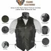 Vance VL923 Men's Black Premium Cowhide Leather Biker Motorcycle Vest