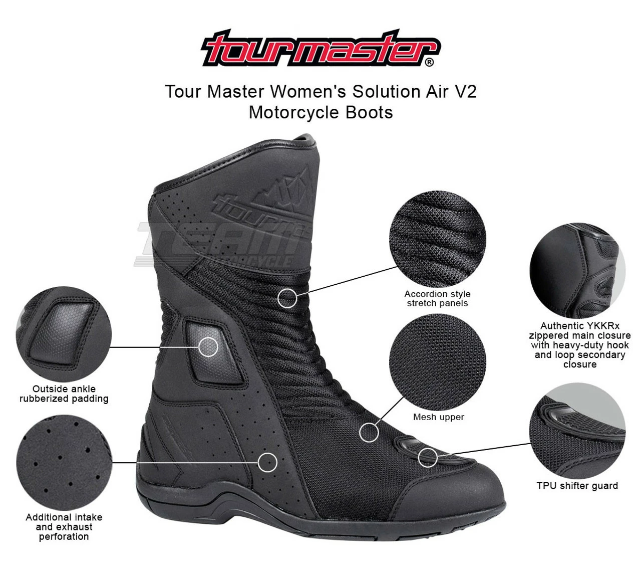 Tour Master Women's Solution Air V2 Motorcycle Boots